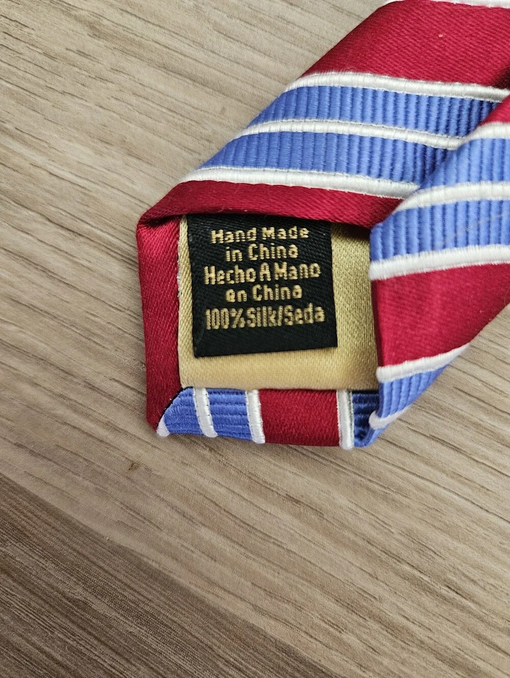Donald J. Trump Signature Collection Silk Tie Red Blue Striped Hand Made